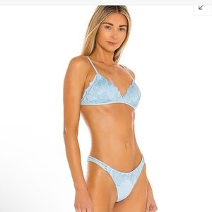 L’Space baby blue floral bikini set